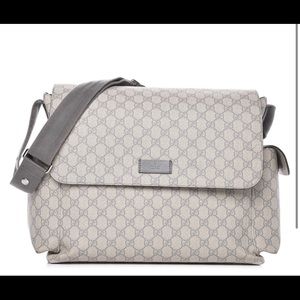 Gucci GG Plus Monogram Messenger Diaper bag Grey